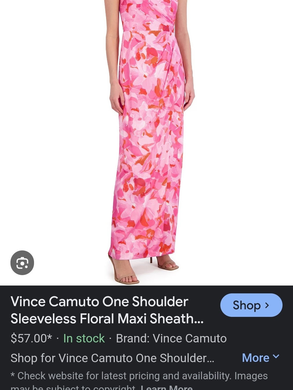 Vince Camuto Pink and Coral One-Shoulder Floral Maxi Cover-Up